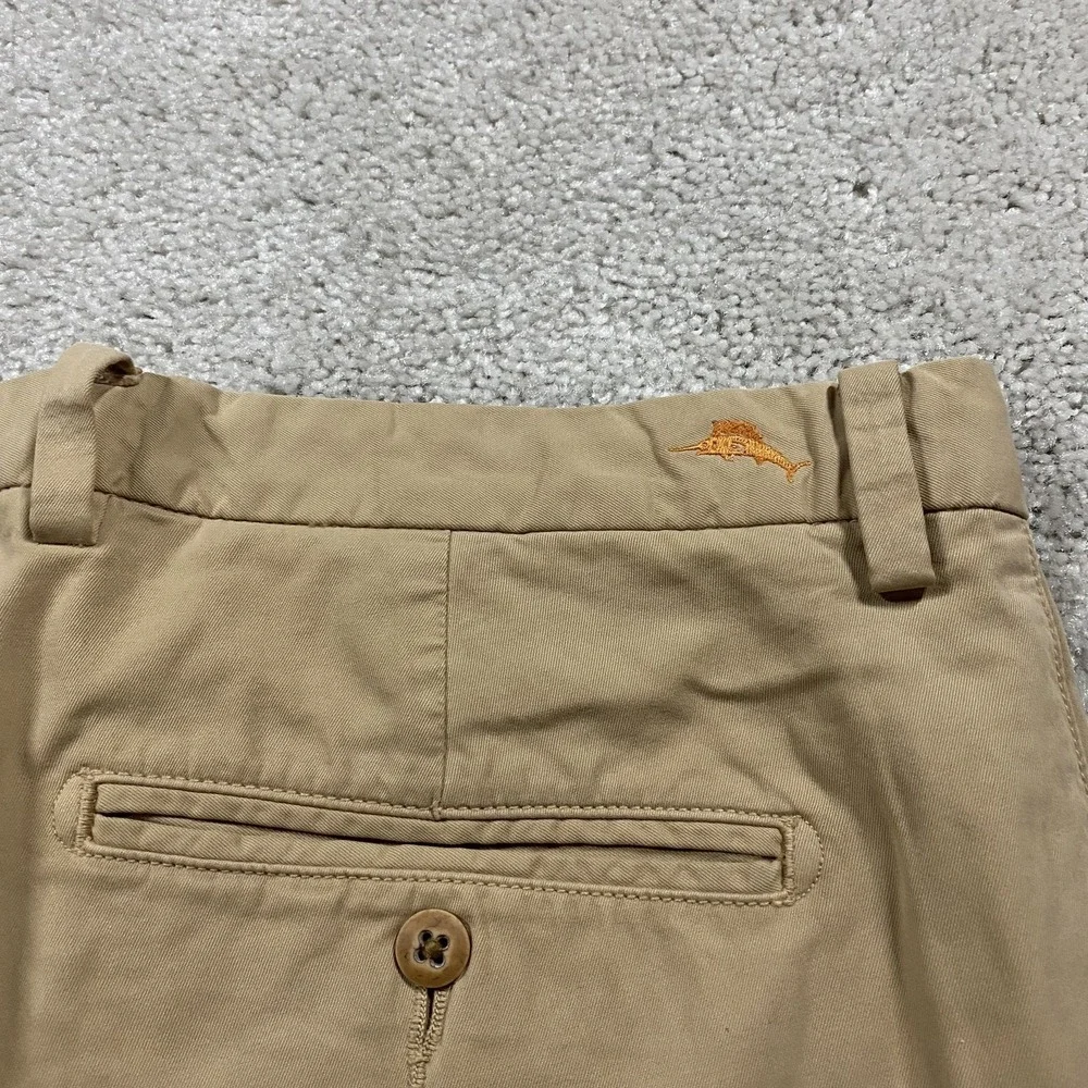 Tommy Bahama Pants Mens 34x30 Khaki Flat Front Pima Cotton Chino Work Office